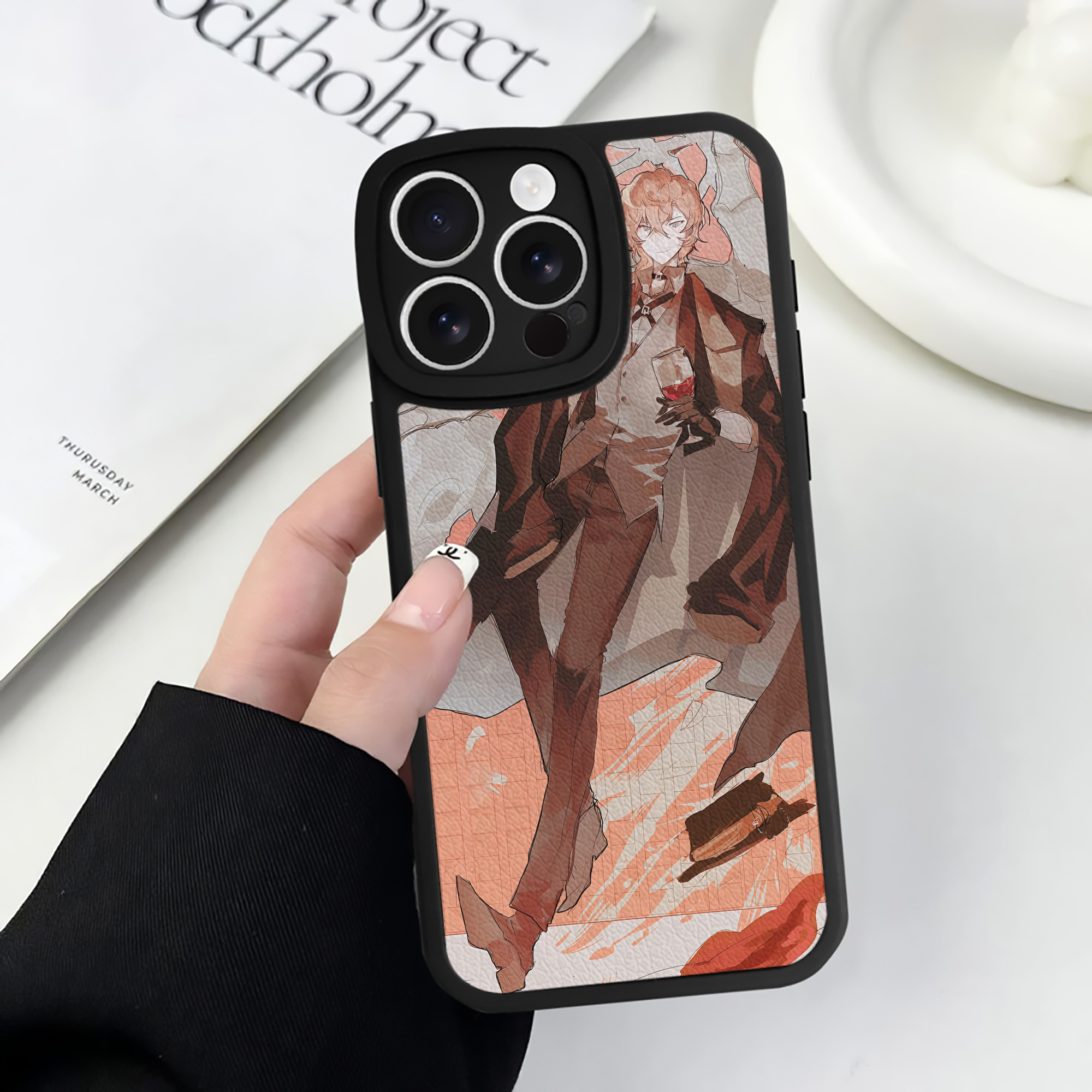 （画像用） 文豪ストレイドッグス Bungo Stray Dogs 【iPhone 16シリーズ対応】シリコンスマホケース（レザー調） 材質：シリコン